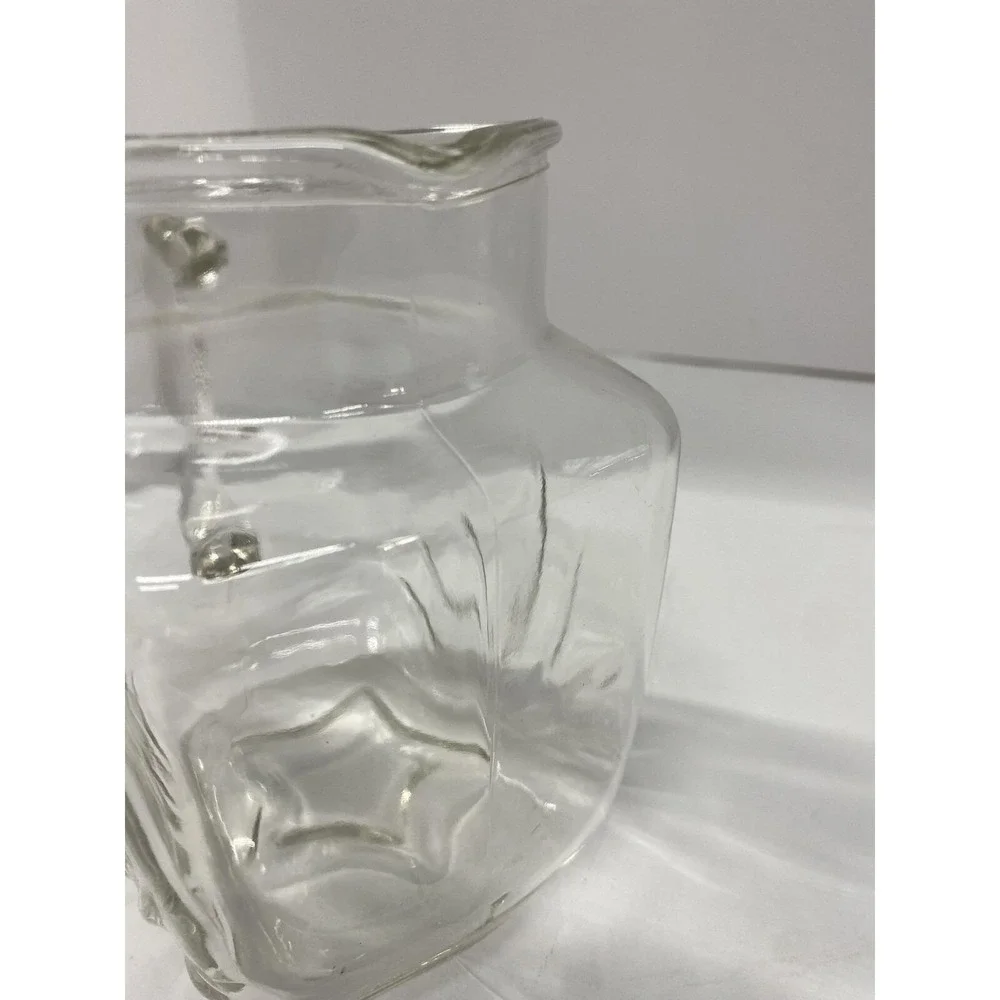 VTG MCM 50's 32 oz Square Federal Glass Juice Pitcher Atomic Sunrise Star 6